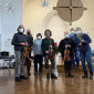 05.12.2021 das Telemann-Septett v. li. Christine Noghero (Violine), Werner Spieß (Cello), Sabine Voßbeck (Piano/Cembalo), Sabine Weinert-Spieß (Violine), Sabine Goll (Viola/Orgel), Bärbel Brändle (Flöte/Blockflöte), Ursula Pietralla (Flöte/Blockflöte) - Bild Spieß