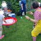 Riesen-Seifenblasen und ganz kleine von unserer eigenen Clownin