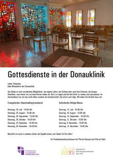 Gottesdienste in der Krankenhauskapelkle