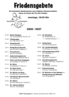 Übersicht 2026-2027