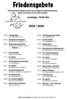 Friedensgebete 2025 2026